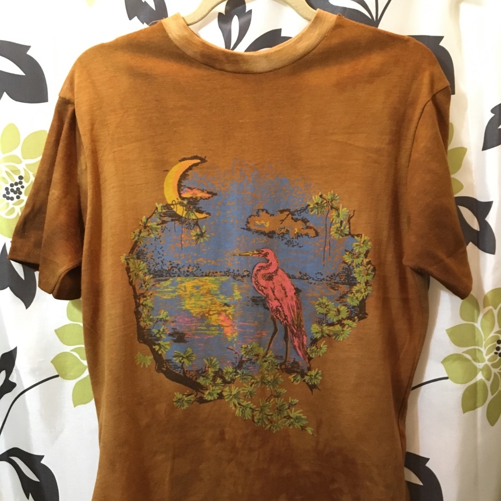 vintage tie dye bird tee